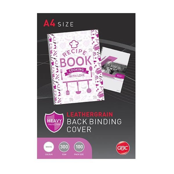 Gbc binding cover a4 l/grain white pk100 Carousel 1