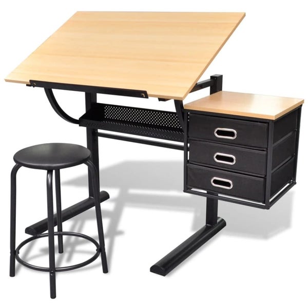 Three Drawers Drawing Table with Stool Xbbnn Carousel 1