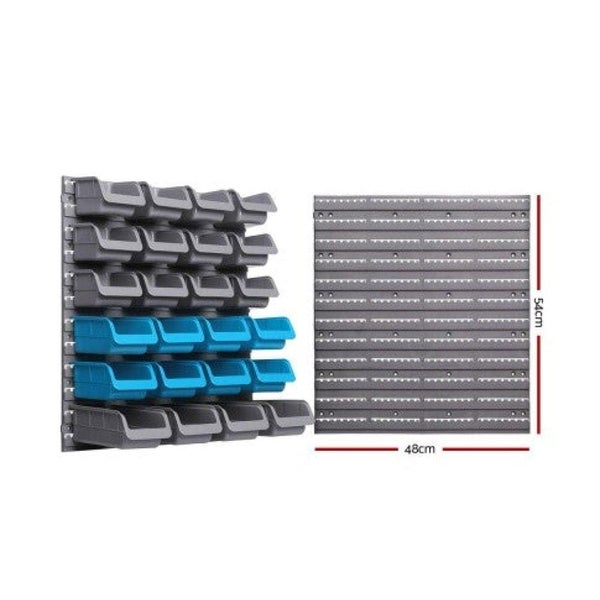 Giantz 44 Bin Wall Mounted Rack Storage Organiser Carousel 2