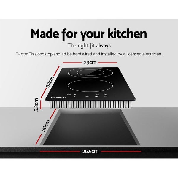 Goslash Picks Devanti Electric Ceramic Cooktop 30cm Kitchen Cooker Cook Top H... Carousel 2