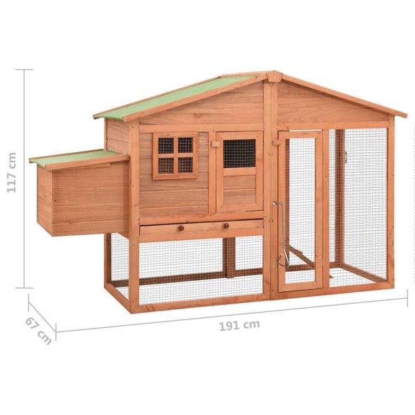 Chicken Coop with Nest Box Solid Fir Wood Oibnla Carousel 2