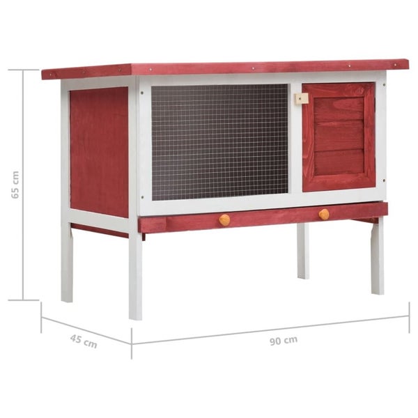 Outdoor Rabbit Hutch 1 Layer Red Wood Oibntb Carousel 2