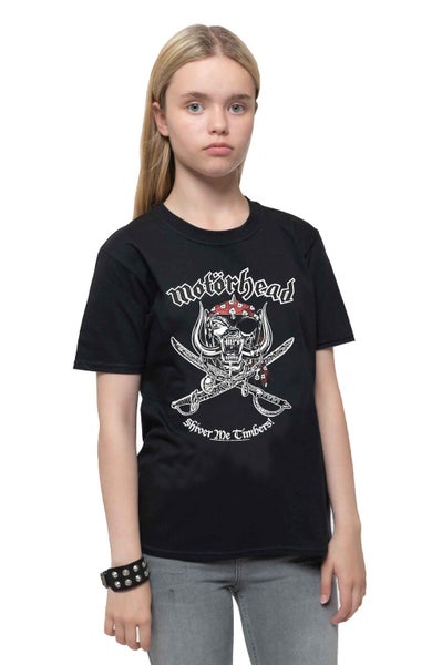 Motorhead Kids T Shirt Shiver Me Timbers Band Logo Official Black Ages 5-14 yrs Carousel 1