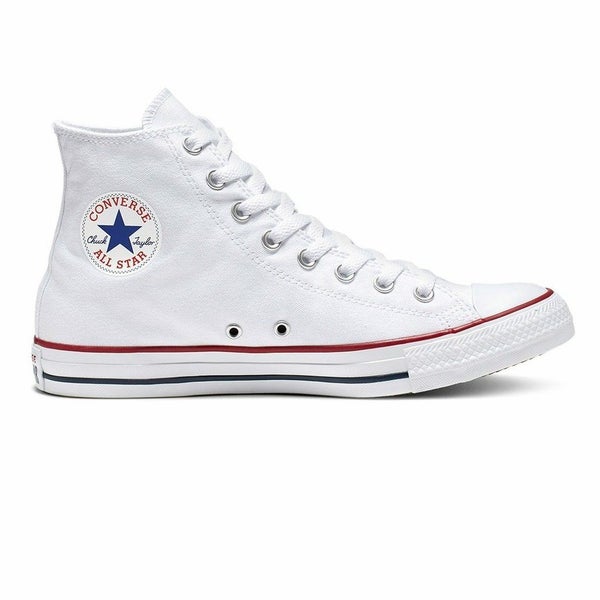 Mens Converse Chuck Taylor All Star Optical White Hi Top Lace Up Casual Shoe Carousel 1
