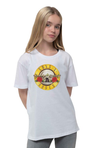 Guns N' Roses Kids T Shirt Classic Logo new Official White Ages 1-12 yrs Carousel 1