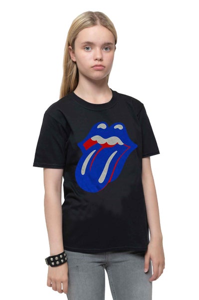 The Rolling Stones Kids T Shirt Blue & Lonesome Classic Tongue Official 3-10 Yrs Carousel 1