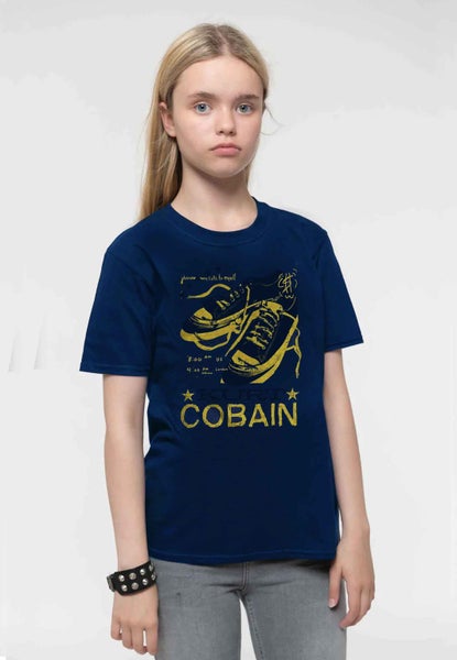Kurt Cobain Kids T Shirt Laces Wheel Logo new Official Navy Blue (Ages 3-14 yrs) Carousel 5