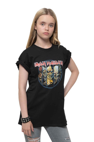 Iron Maiden Kids T Shirt Evolution Band Logo new Official Black Ages 5-14 yrs Carousel 1