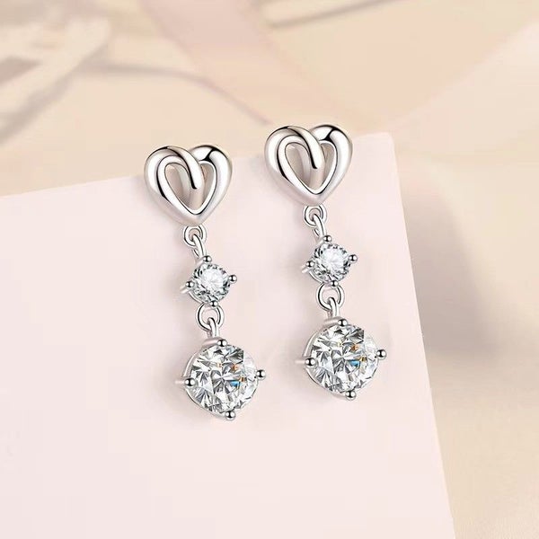 2ct Moissanite Drop Earrings S925 Silver Platinum Plated Dangle Earrings -XX162948101648515111