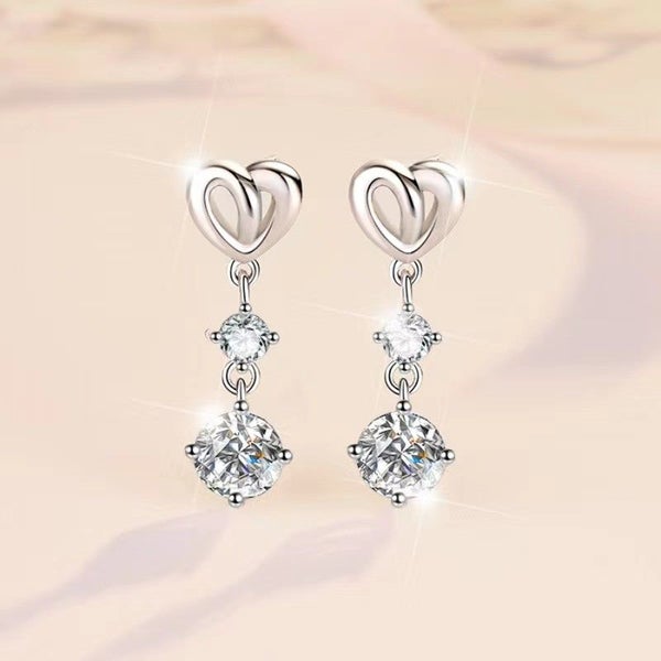 2ct Moissanite Drop Earrings S925 Silver Platinum Plated Dangle Earrings -XX162948101648515112