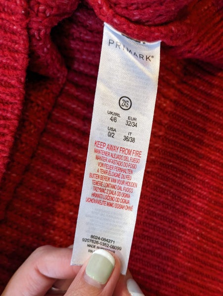 GOOD CONDITION Primark Red turtleneck jumper, Size 2XS Carousel 4