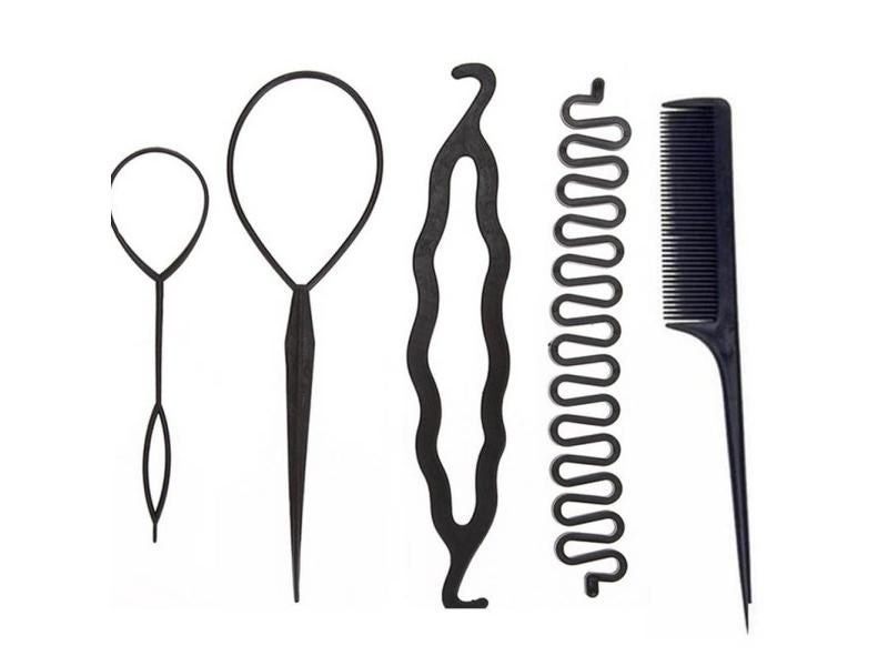 5Pcs Women Hair Hook Needle Stick Fishtail Coil Comb DIY Hairstyling Tools Carousel 2