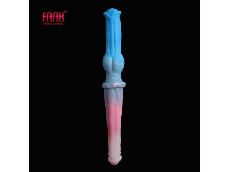 FAAK 15.7 Lnch Long Double Dildo Smacaron Color Large Knot Penis Animal Horse Carousel 2