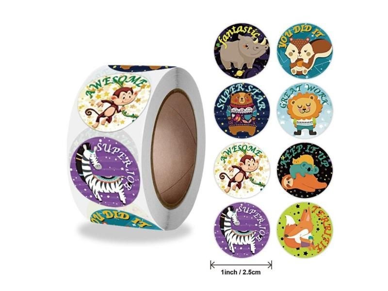 New 500pcs Novel Funny Designs Pet Dog Poop Emoticons Reward Sticker Kids Toys Carousel 1