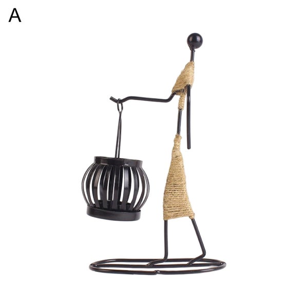 Nordic Metal Candlestick Abstract Character Sculpture Candle Holder Carousel 1
