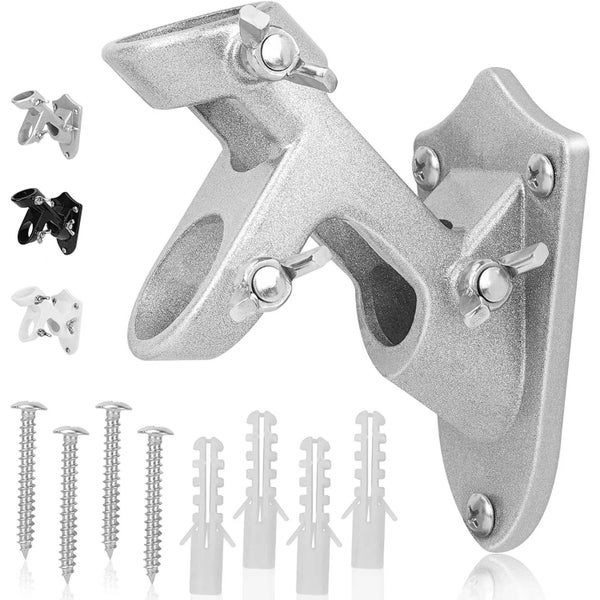 Wall Mount Flag Pole Holder Bracket Heavy Duty Rust Proof Coated Stand Base Carousel 1