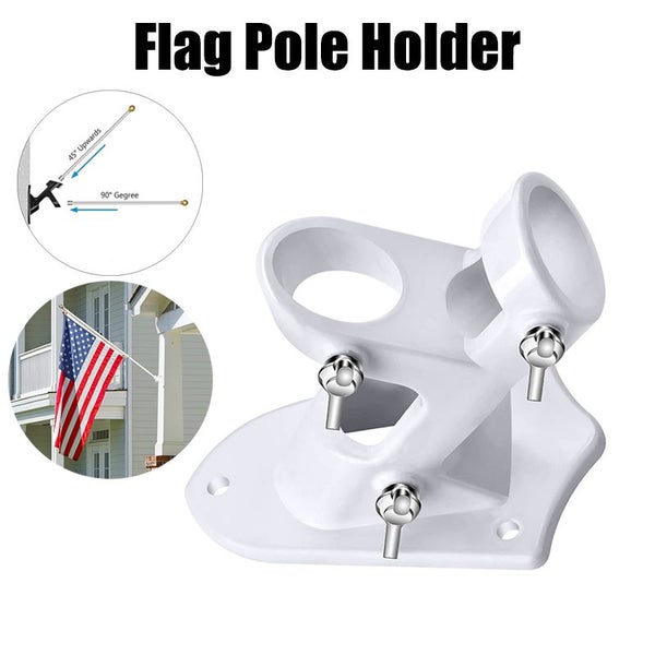 Wall Mount Flag Pole Holder Bracket Heavy Duty Rust Proof Coated Stand Base Carousel 10