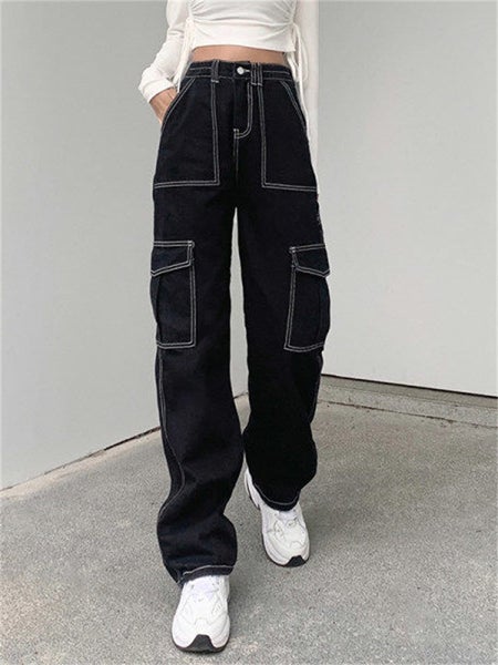 Cargo Pants Women Hippie Streetwear Punk High Waist Korean Style Carousel 1