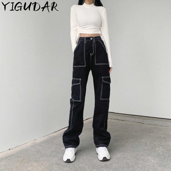 Cargo Pants Women Hippie Streetwear Punk High Waist Korean Style Carousel 2