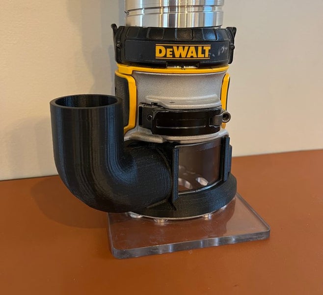 Dewalt cordless 2024 router dust collection