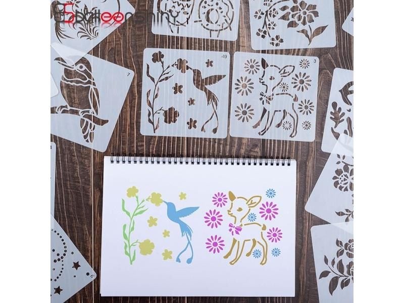 BalleenShiny 10PCS/set Kids Painting Toys Stenciled Template DIY Scrapbooking Carousel 2