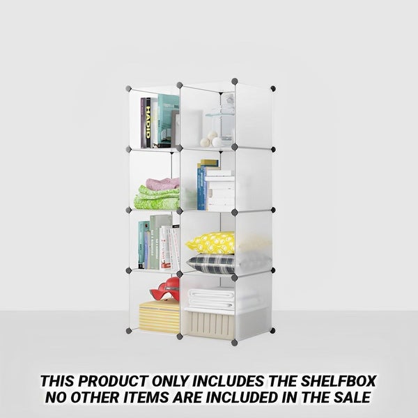 SOGA 2X 8-Cube Transparent Shelf Box Portable Cubby DIY Storage Shelves Modul... Carousel 2