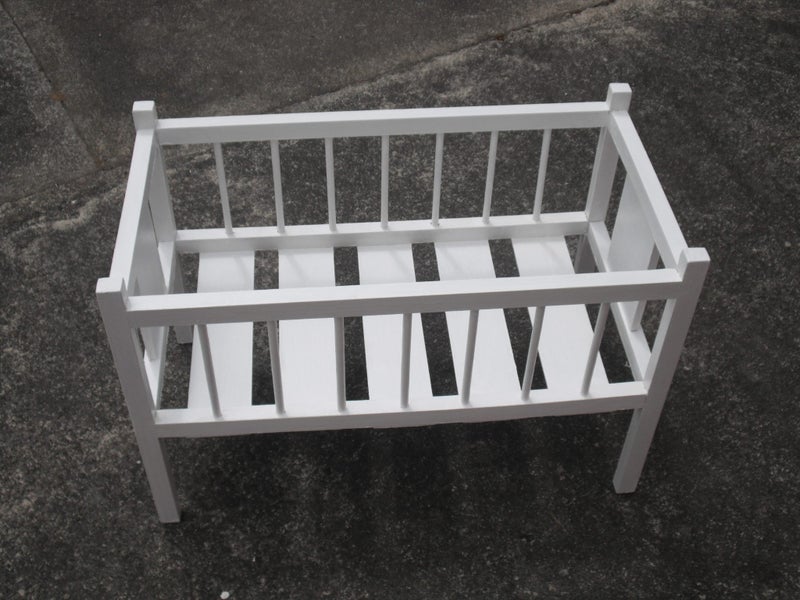 DOLLS COT , SOLID WOOD, BRAND NEW,, GOOD FOR BIRTHDAYS, KINDYS, PLAYGROUPS Carousel 1