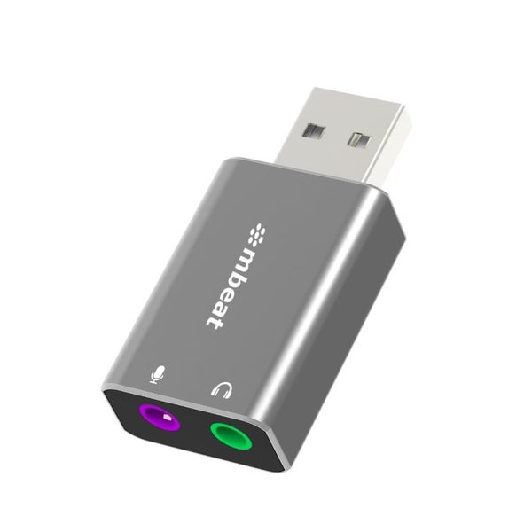 Mbeat Elite Usb to 3.5 Audio and Microphone Adapter - Space Grey Carousel 1
