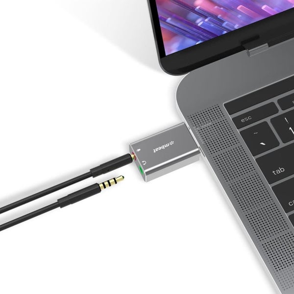 Mbeat Elite Usb to 3.5 Audio and Microphone Adapter - Space Grey Carousel 2