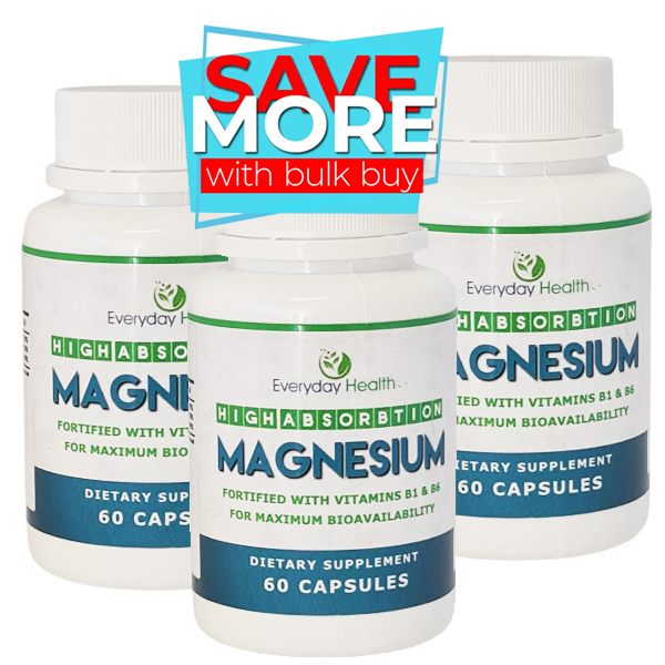 BULK BUY - 3 BOTTLES - MAGNESIUM - HIGH ABSORPTION Carousel 1