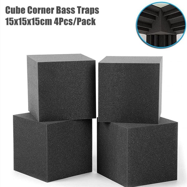 4pcs Pack 15x15x15cm Corner Blocks Cube Acoustic Soundproof Foam Panel with T... Carousel 2