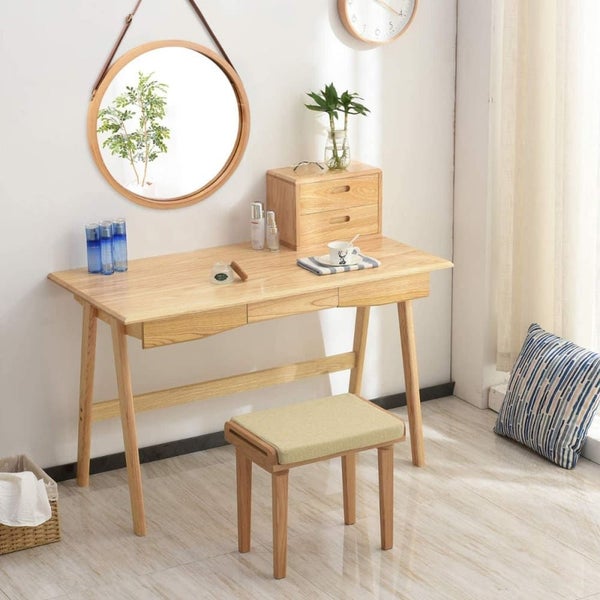 Hanging Round Wall Mirror 45 Cm - Solid Bamboo Frame and Adjustable Leather S...62933736127875113