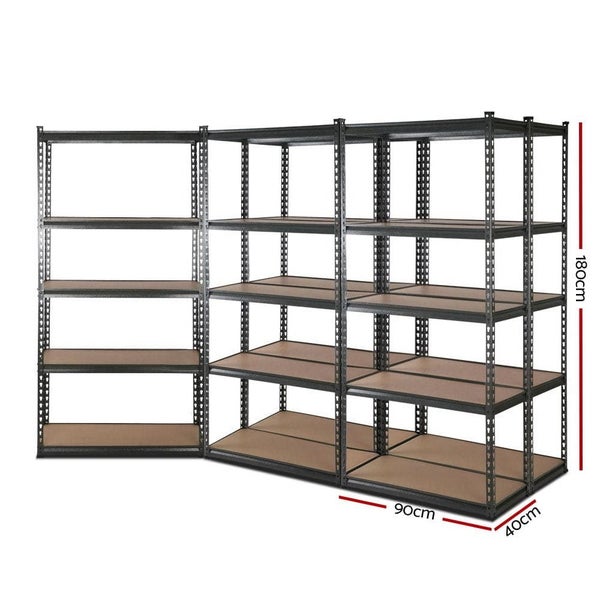 5x1.8m 5-shelves Steel Warehouse Shelving Racking Garage Storage Rack Grey Carousel 2