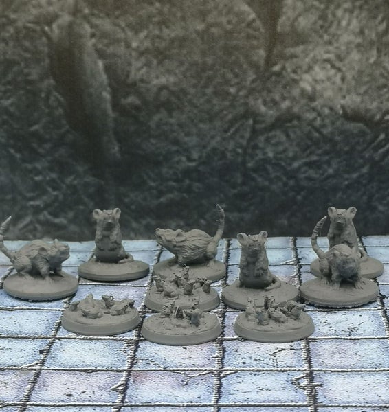 Monster Miniatures Giant Rats Swarms Dungeons and Dragons D&D dice4dungeons FDG Carousel 1