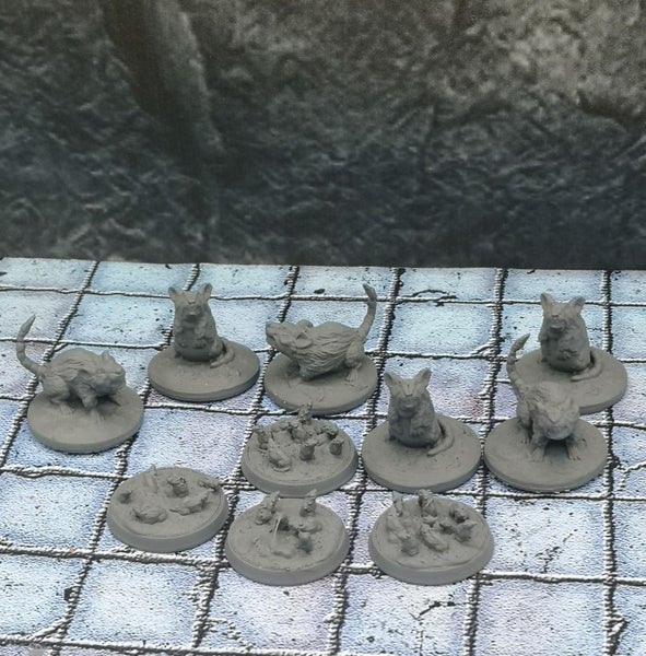 Monster Miniatures Giant Rats Swarms Dungeons and Dragons D&D dice4dungeons FDG Carousel 2