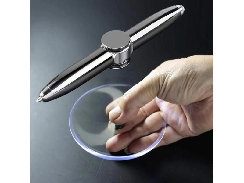 Creative Multi-Function LED Pen Spinning Gyro Metal Ballpoint Pen Office School Carousel 2