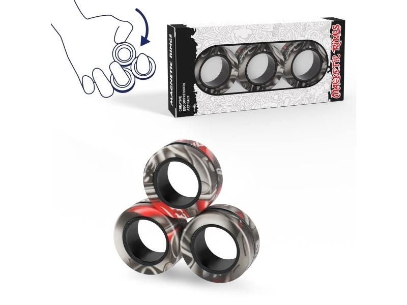 3pcs Finger Magnetic Rings Colorful Fidget Toy Set For Stress Relief Carousel 1