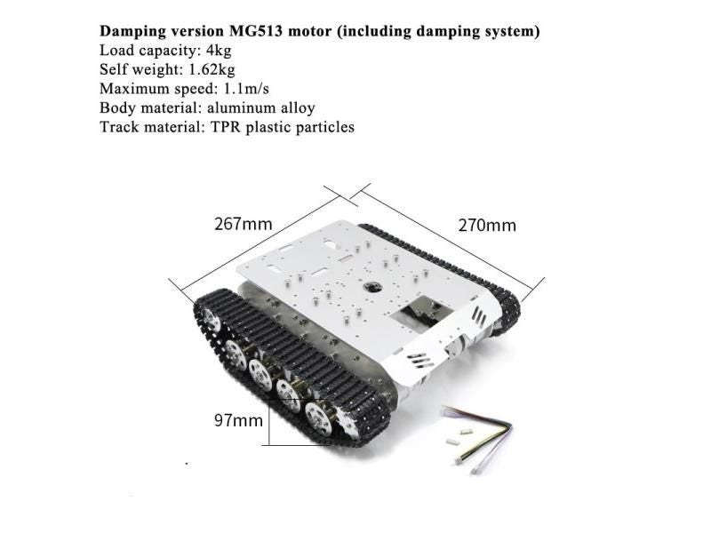 8KG Big Load Shock Absorb Tracked Robot Tank Chassis For Arduino With 12v Motor Carousel 1