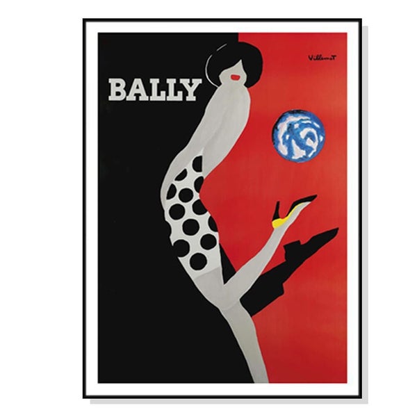 60cmx90cm Fashion Bally Black Frame Canvas Wall Art Carousel 1