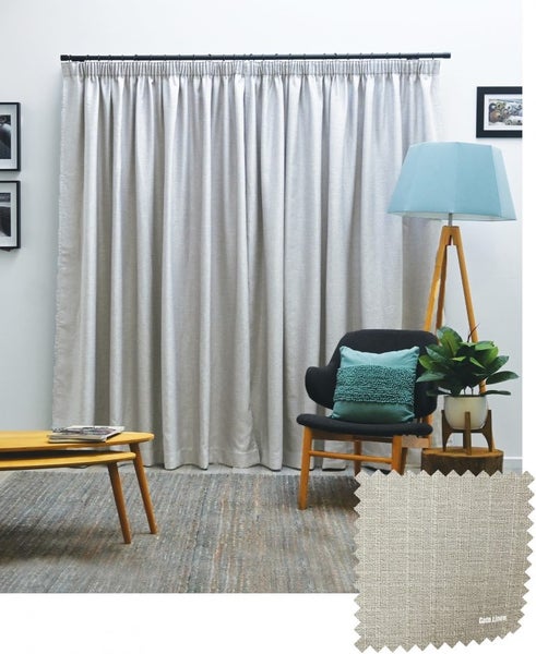 CATO 210X220CM DROP PAIR PENCIL ready made curtain LINEN Carousel 1