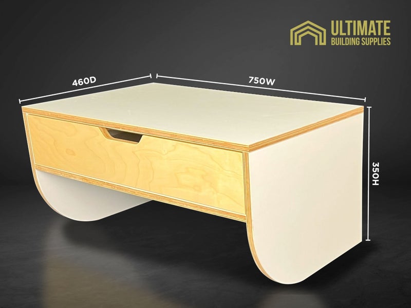 DEAL! Plywood dressing /makeup/office table, w750 x h350 x d460 -wall mounted Carousel 1