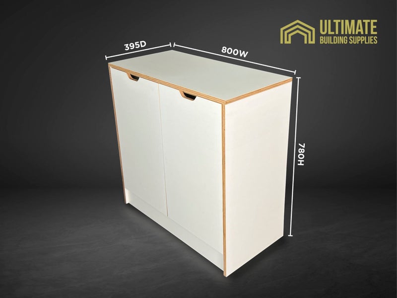 DEAL! Plywood free standing 2-door storage cabinet with soft closing hinges 800W Carousel 1
