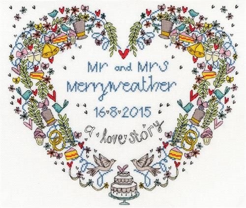 Bothy Threads Wedding Heart - Cross Stitch Kit Carousel 1