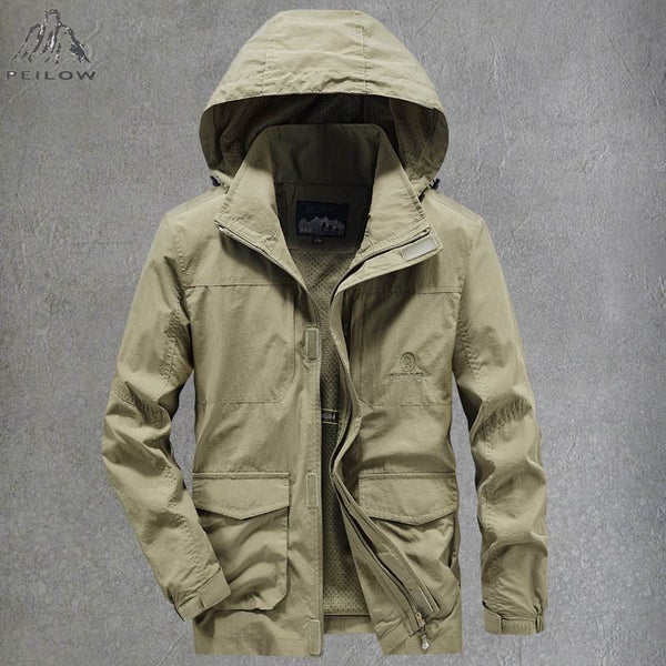 Men's Lightweight Softshell Military Jacket With Removable Hood Carousel 2