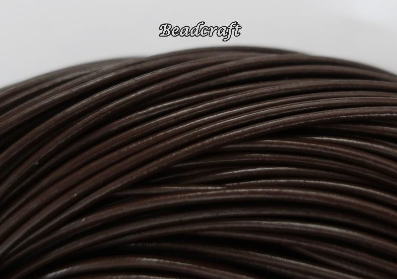 1mtr. BROWN LEATHER CORD 2 mm - COMBINE SHIPPING Carousel 1