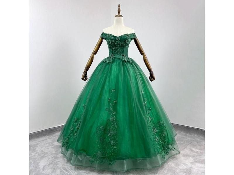 Navy Blue Quinceanera Dress Off Shoulder Prom Ball Gown Customize Carousel 1