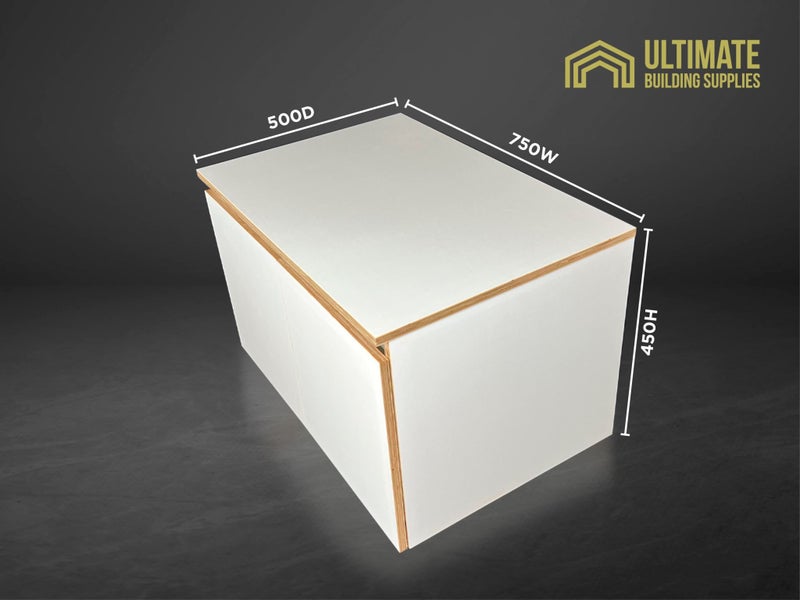 Plywood vanity unit and top and top W750 mm x D500 x H450, recessed handle Carousel 1