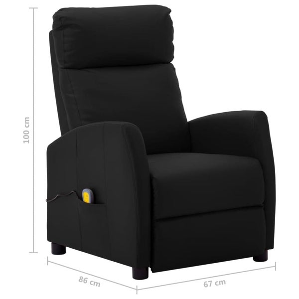 Massage Reclining Chair Black Faux Leather Xnkixt Carousel 2