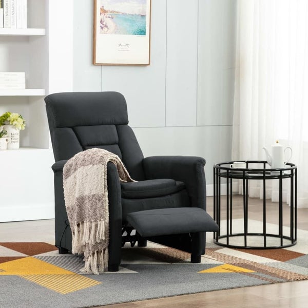 Massage Recliner Dark Grey Faux Suede Leather Xnkiit Carousel 1