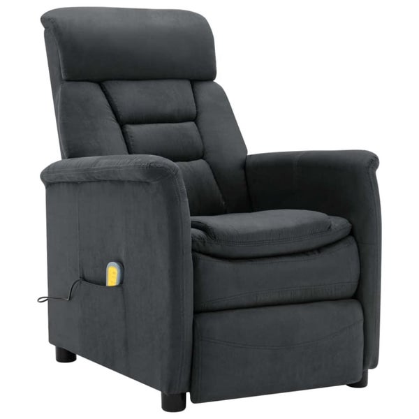 Massage Recliner Dark Grey Faux Suede Leather Xnkiit Carousel 2